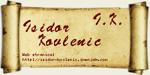 Isidor Kovlenić vizit kartica
